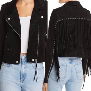 BlankNYC Suede Fringe Moto Jacket- M